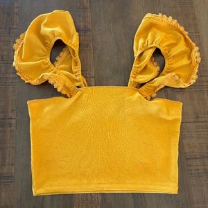 Women's mustard crop top